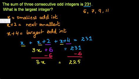 consecutive odd integers|Khan Academy.